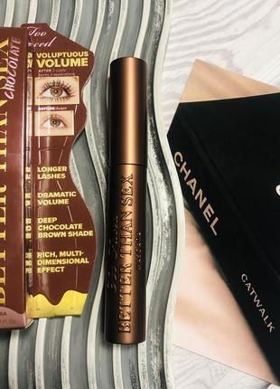 🤎туш для вій коричнева too faced better than sex volumizing & lengthening mascara - відтінок chocolate1 фото