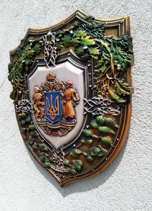 Барельєф настінний великий  герб україни4 фото