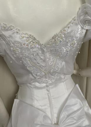 Винтаж свадебное плать с длинным шлейфом ретро 80-90х