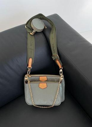 Женская сумка louis vuitton pochete multi green5 фото