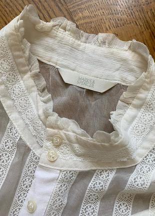 Блуза из шёлка / шёлковая блуза с кружевом/ рубашка из натурального шёлка5 фото