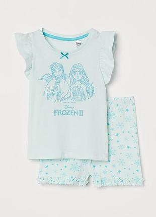 6-8/8-10 лет h&amp;m новая фирменная яркая детская трикотажная пижама ельза frozen фрозен холодное сердце