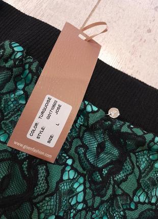Нова смарагдова юбка спідниця мереживо2 фото