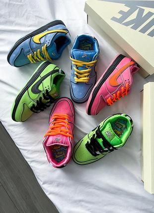 Кроссовки nike sb dunk low powerpuff girls- bubbles10 фото