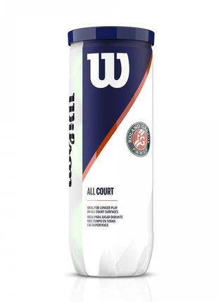 М'ячі тенісні wilson roland garros all сt 3 ball wrt126400 (3 шт.)