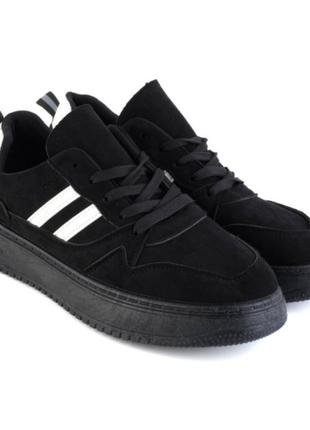 Стильные черные замшевые кроссовки кеды криперы модные3 фото