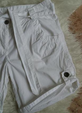 Белые хлопковые шорты4 фото