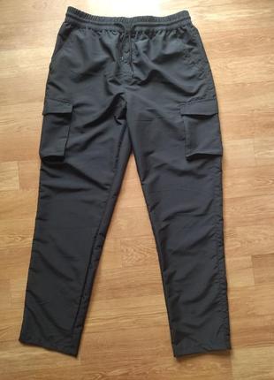 Классные черные брюки карго с карманами tessentials р. l, замеры на фото!1 фото