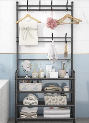 Вешалка для одежды в прихожую с полками для обуви new simple floor clothes rack2 фото