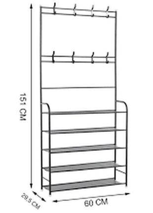 Вешалка для одежды в прихожую с полками для обуви new simple floor clothes rack3 фото