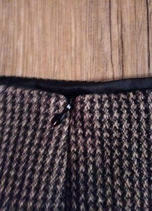 Твидовая юбка-карандаш zara в гусиную лапку7 фото