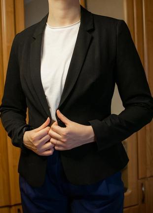 Черный пиджак кэжуал new look