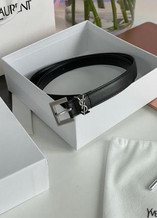 Ремінь premium saint laurent black wedge sandal 2.0