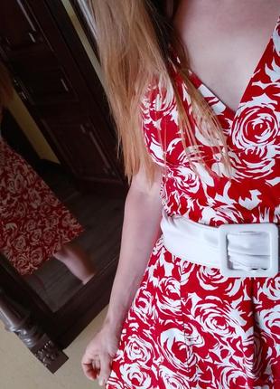 Платье миди с цветочным принтом5 фото