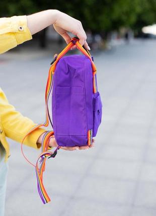 Рюкзак женский, мужской fjallraven kanken, фиолетовый (канкен, сумка, спортивный ранец)3 фото