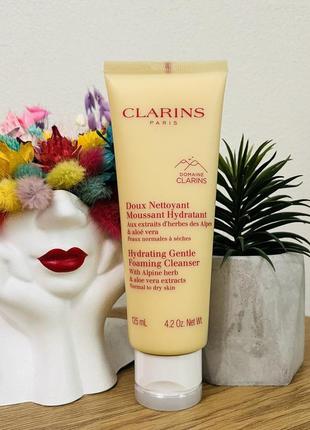 Оригінал зволожувальний пінний крем clarins hydrating gentle foaming cleanser with alpine herbs1 фото