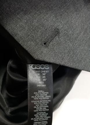 Asos - xs - 46 - жилетка чоловіча класична т- сіра мужской жилет т-сіра5 фото