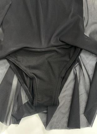 Бодик купальник с юбкой для танцев гимнастики  110-134см5 фото