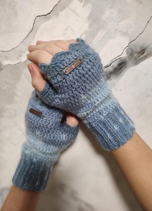 Митенки вязанные крючком