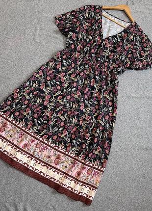 Платье в мелкие цветочки яркое летнее длинное легкое цветочный принт4 фото