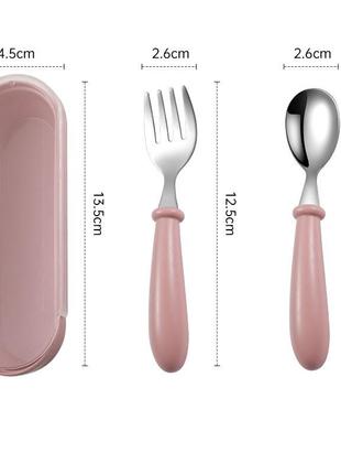 Набор посуды 2life четырехсекционная тарелка d8 и столовые приборы в кейсе розовый n-11792