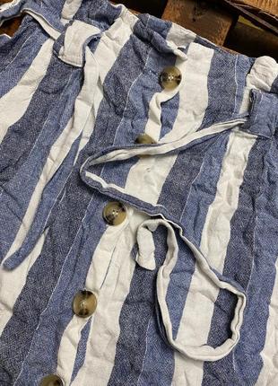 Женская короткая полосатая юбка primark (примарк хс-срр идеал оригинал бело-гоулбая)5 фото