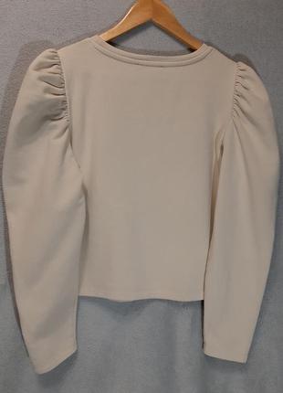 Трендовий жіночий лонгслів світшот джемпер zara рукави-буфи розмір l5 фото