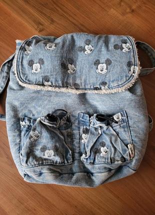Zara зара стильний фірмовий джинсовий рюкзак disney дісней мікі маус3 фото