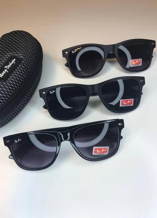 Сонцезахисні окуляри ray ban wayfarer рей бен вайфарер унісекс чоловічі жіночі чорні полікарбонат очки