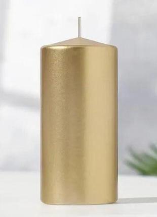 Свічка декоративна, золота, перламутрова 150⨯68 мм.1 фото