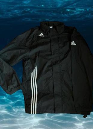 Куртка ветровка adidas оригинальная черная с капюшоном1 фото