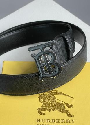 Ремінь premium 1:1 burberry leather tb belt black/tan/silver7 фото