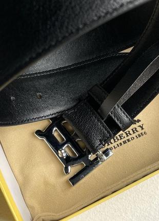 Ремінь premium 1:1 burberry leather tb belt black/tan/silver4 фото