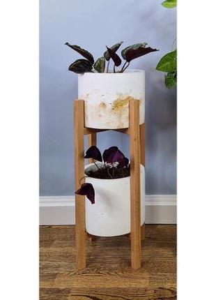 Подставки для цветов и вазонов деревянные wooddecor  комплект в натуральном цвете покрытый лаком2 фото