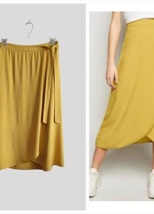 Желтая юбка  - миди с запахом  new look1 фото