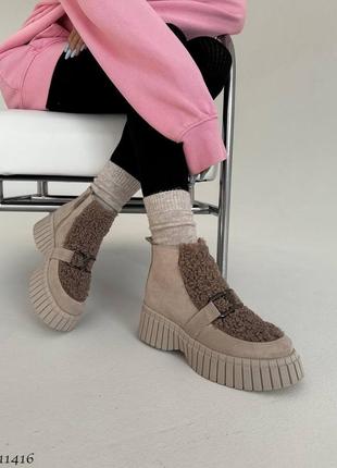 Стильні жіночі замшеві демі черевики, чоботи, байка, натуральна замша, демісезон6 фото