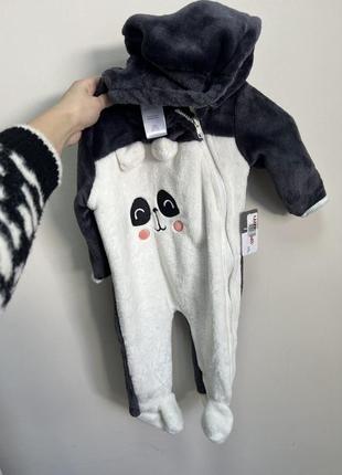 Теплий комбінезон/чоловічок з капюшоном