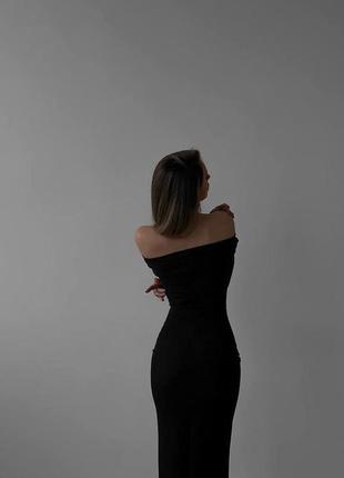 Женское трендовое длинное платье макси по фигуре с открытыми плечиками 😍🔥