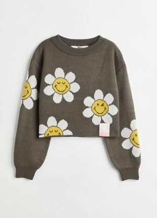 Жакардовый вязаный свитер коллекция smiley world от h&m1 фото