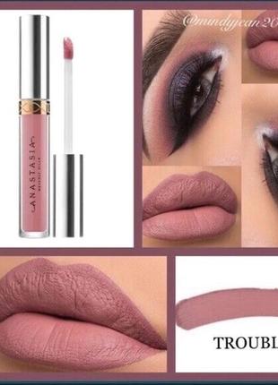 Оригинальный anastasia beverly hills liquid lipstick жидкая матовая помада trouble2 фото