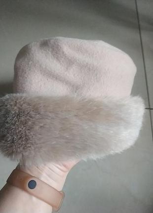 Панама шапка тепла зимова на підкладці фірмова розмір 56 57 58 колір пудра