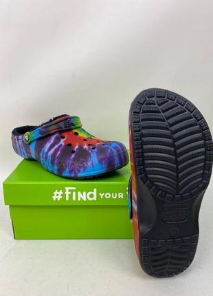 Сабо крокс теплые мужские crocs baya lined tiedye3 фото