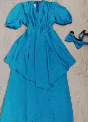 Вінтажне блакитне плаття для фотосесії.10 фото