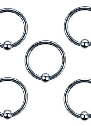 Сережки кільце з кулькою, циркуляр, пірсинг1 фото