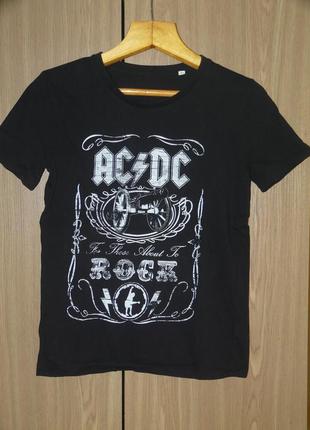 Футболка stanley/stella  бельгія  100%  organic cotton  принт ac/dc  унісекс органічна бавовна