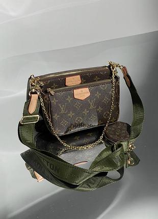 Женская сумка louis vuitton pochete multi green belt