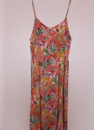 Яскравий натуральний сарафан міді, сарафанчик віскоза, літня сукня, платье батал 54-56 р.1 фото