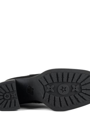 Чоботи жіночі демісезонні чорні замшеві,на товстому середньому каблуку,на стійкому каблуці 468бz9 фото