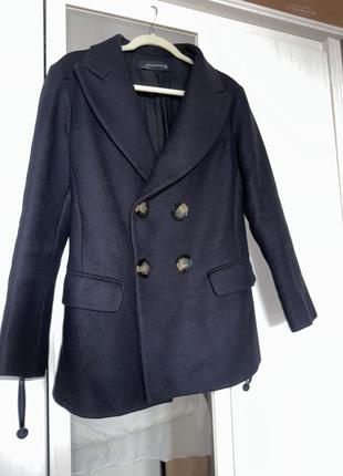 Пальто пиджак из 100% шерсти zara піджак вовна wool coat жакет двубортный3 фото