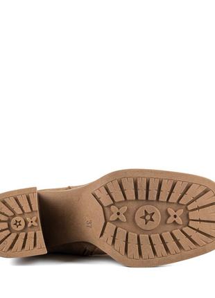Сапоги женские демисезонные коричневые замшевые,на толстом устойчивом каблуке 468бz-а9 фото